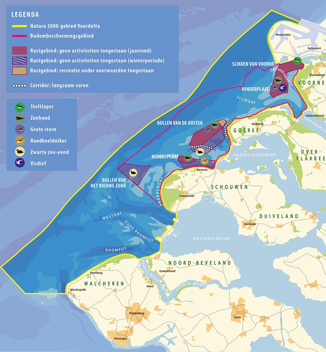 Bericht Nieuwe uitgave brochure Voordelta met overzichtelijke kaart bekijken